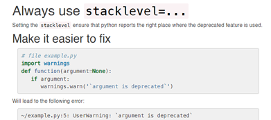 Code snippets showing why always using stacklevel is important in ipython-8.0. Full code snipppets are in the blog post.